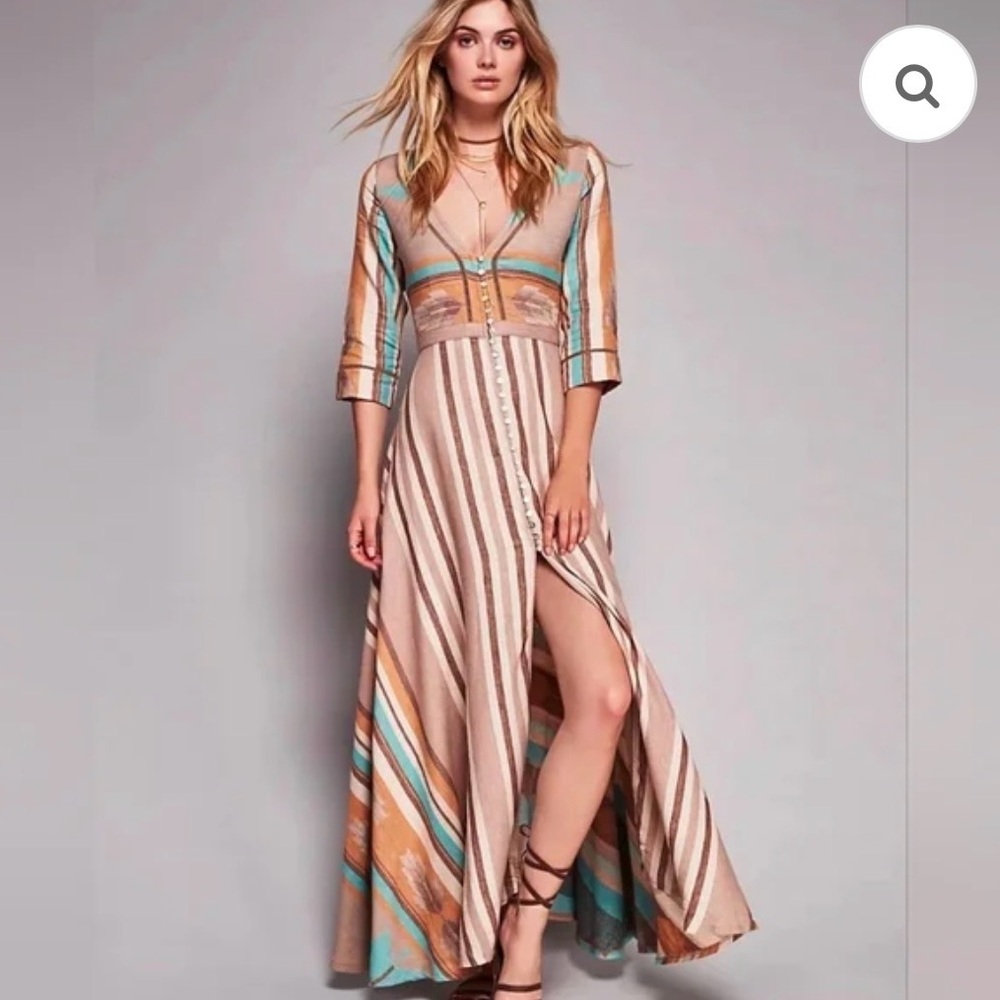 Reserved -Spell Peyote Maxi Dress duster size Large - Picture 4 of 17
